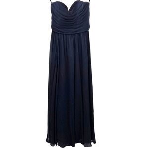 Angelina Faccenda Strapless Deep Blue Bridesmaid Dress‎ Evening Gown Size 6*